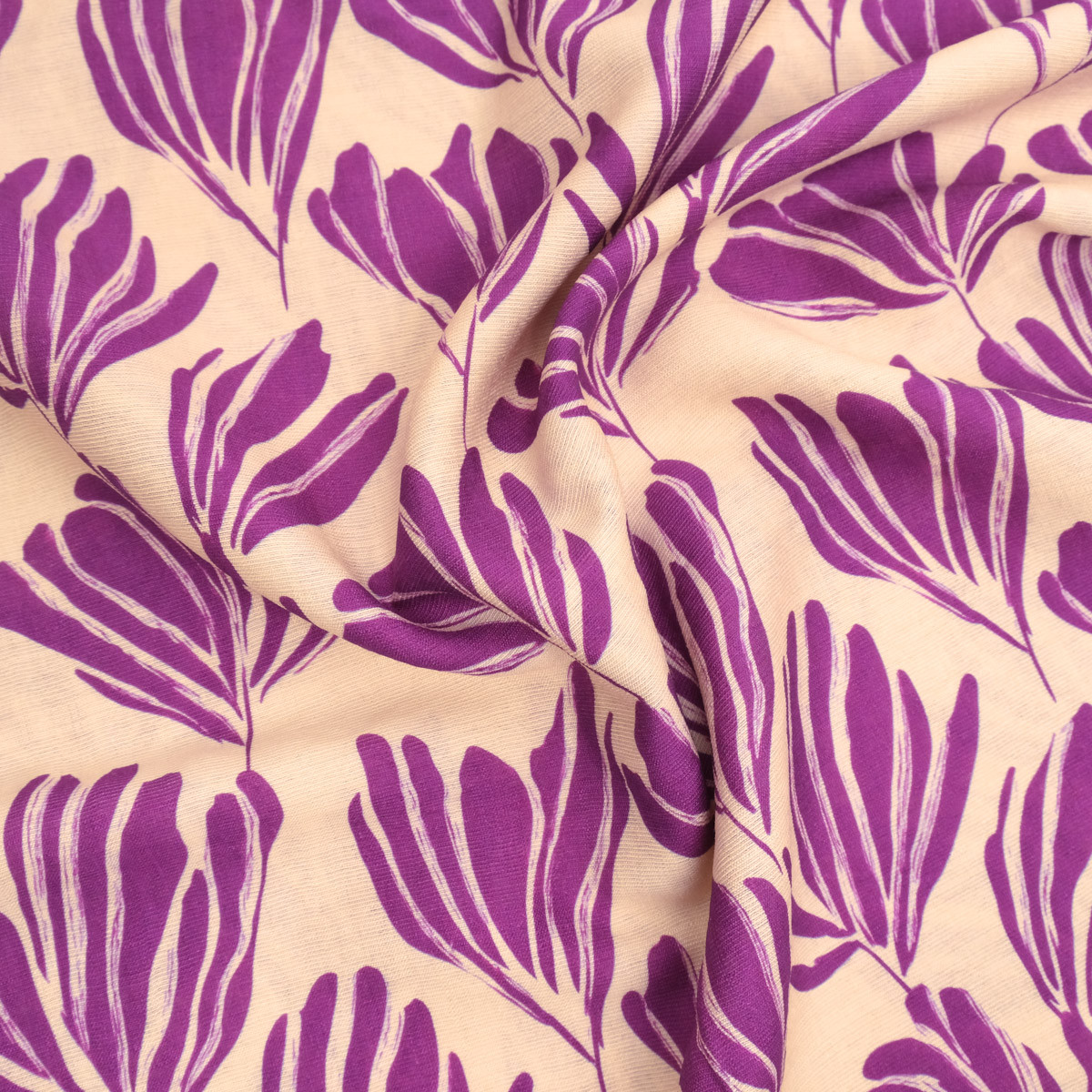 Viscose Mélangée Imprimé Romie Beige Violet